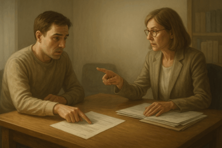 Zorgverlener die tijdens consult het gesprek verlegt terwijl patiënt naar oorspronkelijke kwestie wijst